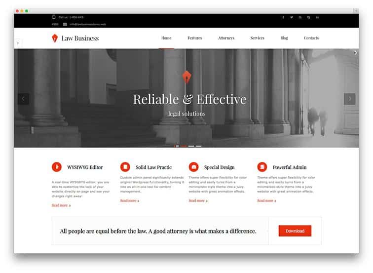 WordPress Law Theme Development & Support for Law Business