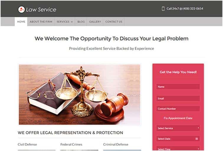 Law Service WordPress Law Theme Development & Support