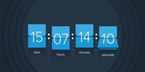 An example of a countdown widget from an event registration plugin on a WordPress website